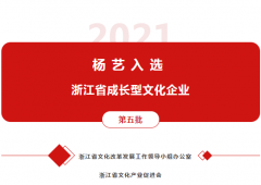 新宝gg入选 “浙江省成长型文化企业”